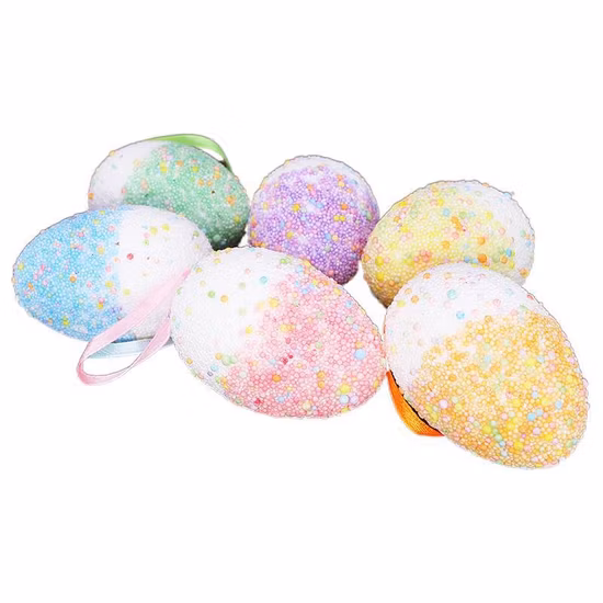 도매 부활절 크리스마스 거품 계란 6 마운트 시뮬레이션 계란 펜던트 DIY 휴일 장면 장식 부활절 달걀